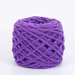 Blue Violet Soft Crocheting Polyester Yarn, Thick Knitting Yarn for Scarf, Bag, Cushion Making, Blue Violet, 6mm