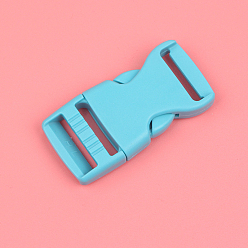 Cyan Plastic Adjustable Quick Contoured Side Release Buckle, Cyan, 50x25x9mm, Hole: 20x4mm