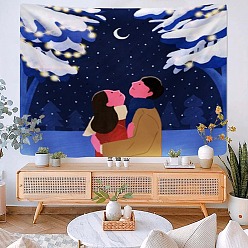Human Christmas Theme Polyester Wall Hanging Tapestry, for Bedroom Living Room Decoration, Rectangle, Human, 730x950mm