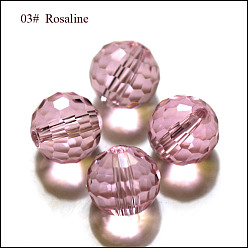Pink Imitation Austrian Crystal Beads, Grade AAA, Faceted(128 Facets), Round, Pink, 10mm, Hole: 0.9~1mm