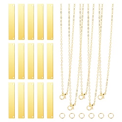 Golden Unicraftale DIY Stamping Blank Tag Pendant Necklace Makings Kits, with Iron Jump Rings, Brass Pendants & Cable Chains Necklace Makings, Golden, Cable Chains: 23.6 inch(60cm), 20pcs/box