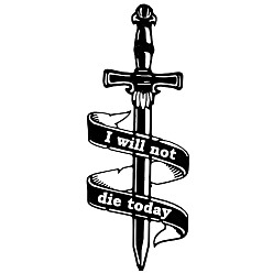 Others Acrylic Bookmarks, Sword with Word I Will Not Die Today Bookmark, School Office Supplies, 170x60mm