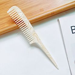 Off-white Marble Texture Anti-Static Hair Comb with Acetate Tail for European and American Hairstyles