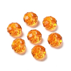 Dark Orange Glass Imitation Austrian Crystal Beads, Faceted, Rondelle, Dark Orange, 8x5~5.5mm, Hole: 1.2~1.5mm