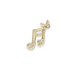Crystal Golden Alloy Rhinestone Brooches, Musical Note & Butterfly Pins, Crystal, 18x20mm