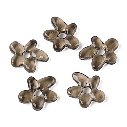 Коричневый Бусины лэмпворк , цветок, кофе, 18.1x17~17.5x3~4 мм, отверстие : 3.8 мм