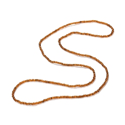 Terre De Sienne Perles de taille, perles de rocaille en verre transparent chaîne de corps extensible, bijoux d'été de mode pour les femmes, Sienna, 31-1/2~31-7/8 pouce (80~81 cm)