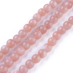 Sunstone Natural Grade A Sunstone Beads Strands, Round, 6mm, Hole: 0.8mm, about 68pcs/strand, 15.5 inch(39.5cm)