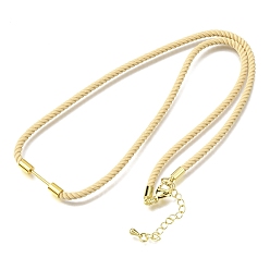 Цвет Древесины 3мм круглые нейлоновые миланские шнуры для изготовления ожерелий, с латунными выводами и 303 застежками из лобстера из нержавеющей стали, золотые, долговечный, стойки покрытие, деревесиные, 19.53 дюйм (49.6 см)