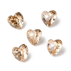Верблюжий Кубического циркония кабошоны, задние и задние, сердце, верблюжие, 6x6x3.5 мм