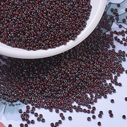 (RR4521) Opaque Dark Red Picasso MIYUKI Round Rocailles Beads, Japanese Seed Beads, (RR4521) Opaque Dark Red Picasso, 8/0, 3mm, Hole: 1mm, about 19000~20500pcs/pound
