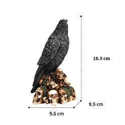 Others Halloween Resin Figurines, for Home Desktop Decoration, Crow, 95x95x165mm