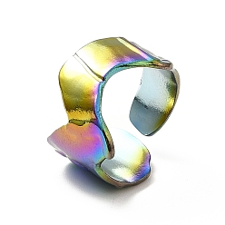 Rainbow Color Ионное покрытие (ip) 304 открытая манжета из нержавеющей стали с шевронной стрелкой для женщин, Радуга цветов, размер США 6 1/2 (16.9 мм)