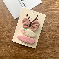 Pink Заколки-бабочки из ткани, аксессуары для волос для женщин и девочек, розовые, 60x20 мм, 3 шт / комплект