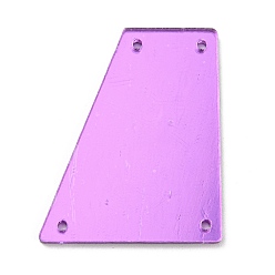 Violet Sew On Mirror Rhinestones, Trapezoid Shape Acrylic Pieces, with Holes for Costume Evening Dresses Clothing Wedding Dress Decoration, Violet, 33x26x1.3mm, Hole: 1.2mm