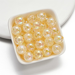 Gold Baking Painted Crackle Glass Beads, Round, Gold, 16mm, Hole: 2mm, 10pcs/bag