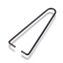 Electrophoresis Black 304 Stainless Steel Ice Pick Pinch Bails, Clips for Beads, Electrophoresis Black, 42x17x1.2mm, Pin: 1.2mm