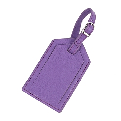 Medium Purple Imitation Leather Bag Embellishments, Blank Price Tags, Medium Purple, 10.5x6.5cm