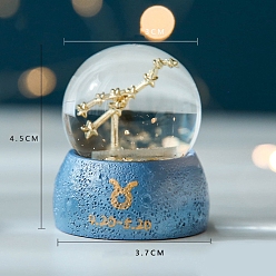 Taurus Zodiac Gifts, Constellations Snow Globe, Crystal Sphere House Gifts Desktop Decor, Crystal Ball Birthday Present with Base, Taurus, 45x30x37mm