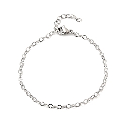 Нержавеющая Сталь Цвет 304 браслеты-цепочки из нержавеющей стали для женщин и мужчин, ромб, цвет нержавеющей стали, 6-1/2 дюйм (16.5 см)