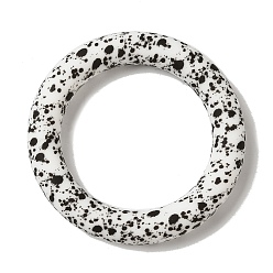Черный Силиконовые бусины, кольцо, чёрные, 65x10 мм, отверстие : 3 мм