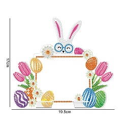 Colorful DIY Easter Theme Diamond Painting Pen Holder Kits, including Acrylic Pen Holder, Resin Rhinestones, Diamond Sticky Pen, Tray Plate and Glue Clay, Colorful, 170x195mm