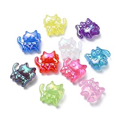 Mixed Color Imitation Jelly Acrylic Beads, Cat, Mixed Color, 18x19.5x10mm, Hole: 3mm