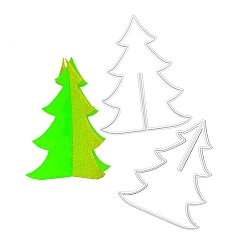 Arbre de Noël La coupe en acier au carbone coupe les stencils, pour scrapbooking diy, album photo, gaufrage décoratif, la carte de papier, mat couleur platine, motif d'arbre de Noël, 13.3x10.5 cm