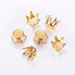 Golden 201 Stainless Steel Rhinestone Claw Settings, Golden, 5x4mm, Tray: 4.5mm