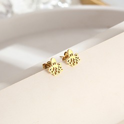 Golden 304 Stainless Steel Stud Earrings for Women, Octopus, Golden, 11x10mm