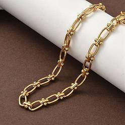 Золотой Ионное покрытие (ip) 304 ожерелье из нержавеющей стали с овальными звеньями для женщин, золотые, 17-7/8~18-1/8 дюйм (45.5~46 см)