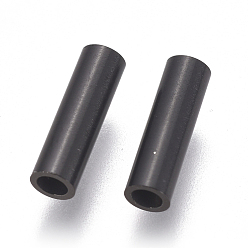 Electrophoresis Black 304 Stainless Steel Tube Beads, Electrophoresis Black, 10x3mm, Hole: 2mm
