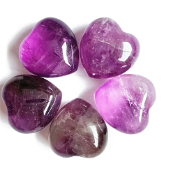 Amethyst Natural Amethyst Healing Stones, Heart Love Stones, Pocket Palm Stones for Reiki Ealancing, 15x15x10mm