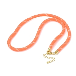 Orange Ployester Core-Wrapped Round Cord Necklace Making, with Brass Finding, Golden, Orange, 17.72x0.18 inch(45x0.45cm)