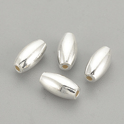 Silver 925 Sterling Silver Beads, Rice, Silver, 6x3mm, Hole: 0.5mm