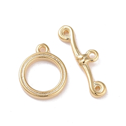 Настоящее золото 24K Застежки-кнопки из экологически чистой латуни, без кадмия и без свинца, долговечный, кольцо, реальный 24 k позолоченный, Кольцо: 13x10.5x1.5 mm, бар: 5x18x2 mm, отверстие : 1.2 мм