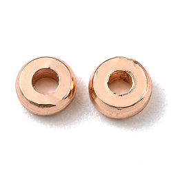 Розовое Золото Латунные бусины, без кадмия и без свинца, долговечный, диск, розовое золото , 3x1 мм, отверстие : 1.2 мм