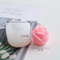 White Flower Shape DIY Candle Silicone Molds, Resin Casting Molds, For Scented Candle Making, White, 4.5x4cm