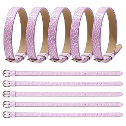 Plum SUNNYCLUE PU Leather Watch Band Strap, Watch Belt, Fit Slide Charms, with Iron Clasps, Platinum, Plum, 8-3/4 inch(22.3cm), 7.5x1.5mm