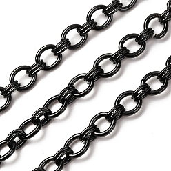 Черный 304 цепи овальные из нержавеющей стали, несварные, ионное покрытие (ip), чёрные, 7.5x7x1 мм