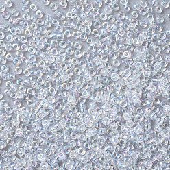 (RR250) Crystal AB MIYUKI Round Rocailles Beads, Japanese Seed Beads, 11/0, (RR250) Crystal AB, 2x1.3mm, Hole: 0.8mm, about 5500pcs/50g