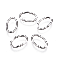 Stainless Steel Color 304 Stainless Steel Jump Rings, Open Jump Rings, Oval, Stainless Steel Color, 21 Gauge, 8x5x0.7mm, Inner Diameter: 3.5x6.5mm