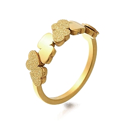 Настоящее золото 18K Текстурированное сердце 304 кольцо из нержавеющей стали для женщин, ионное покрытие (ip), реальный 18 k позолоченный, размер США 9 (18.9 мм)