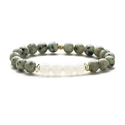 Flash Natural Flash Stone Beaded Bracelet with White Turquoise, European and American Jewelry