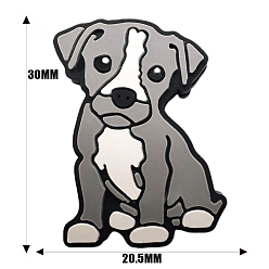 Серый Экологичные силиконовые фокусные бусины в форме собаки, пищевые, экологически чистые, серые, 30x20.5 мм