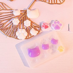 Paw Print Кулон силиконовые формы, формы для литья гипсовой смолы, белые, отпечаток лапы, 77x49x8 мм
