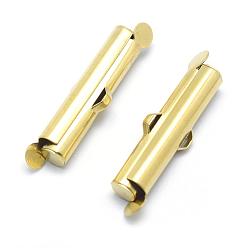 Raw(Unplated) Brass Cord Ends, for Ball Chain, Slide On End Clasp Tubes, Slider End Caps, Lead Free & Cadmium Free & Nickel Free, Raw(Unplated), 26x6mm, Hole: 1.5x3mm, Inner Diameter:4mm