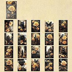 Gold Flower Scrapbook Paper Pads, for DIY Album Scrapbook, Background Paper, Diary Decoration, Gold, 140x100mm, 20pcs/set