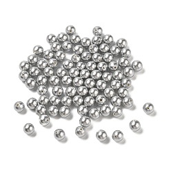 Серебро Оболочка жемчуг, половина пробурено бисера, полированный, круглые, серебряные, 6 мм, отверстие : 1 мм