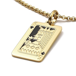 Golden 304 Stainless Steel Tarot Pendants Necklaces, Golden, 18.31~18.50 inch(46.5~47cm)